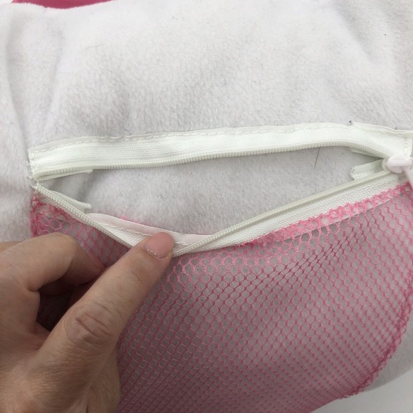 Hello Kitty Pillow Plush Winking Face Head Shape Zipper Pocket Pink Bow 13" FLAW - Picture 11 of 13